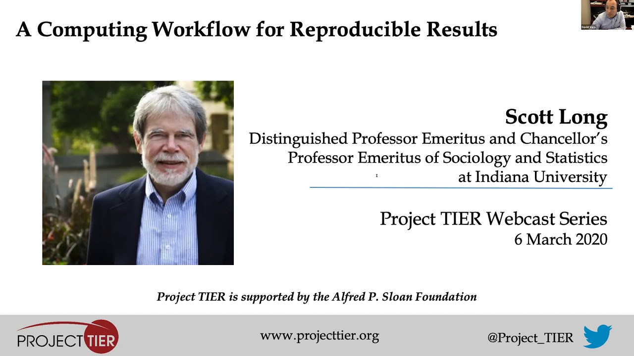 A Computing Workflow for Reproducible Results
