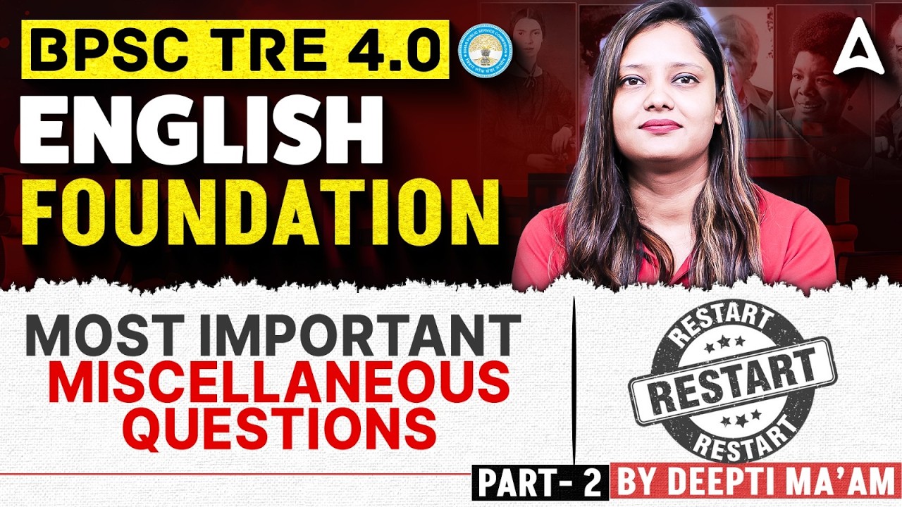BPSC TRE 4.0 English Classes | Most Important Miscellaneous Questions Part-1 | English Foundation