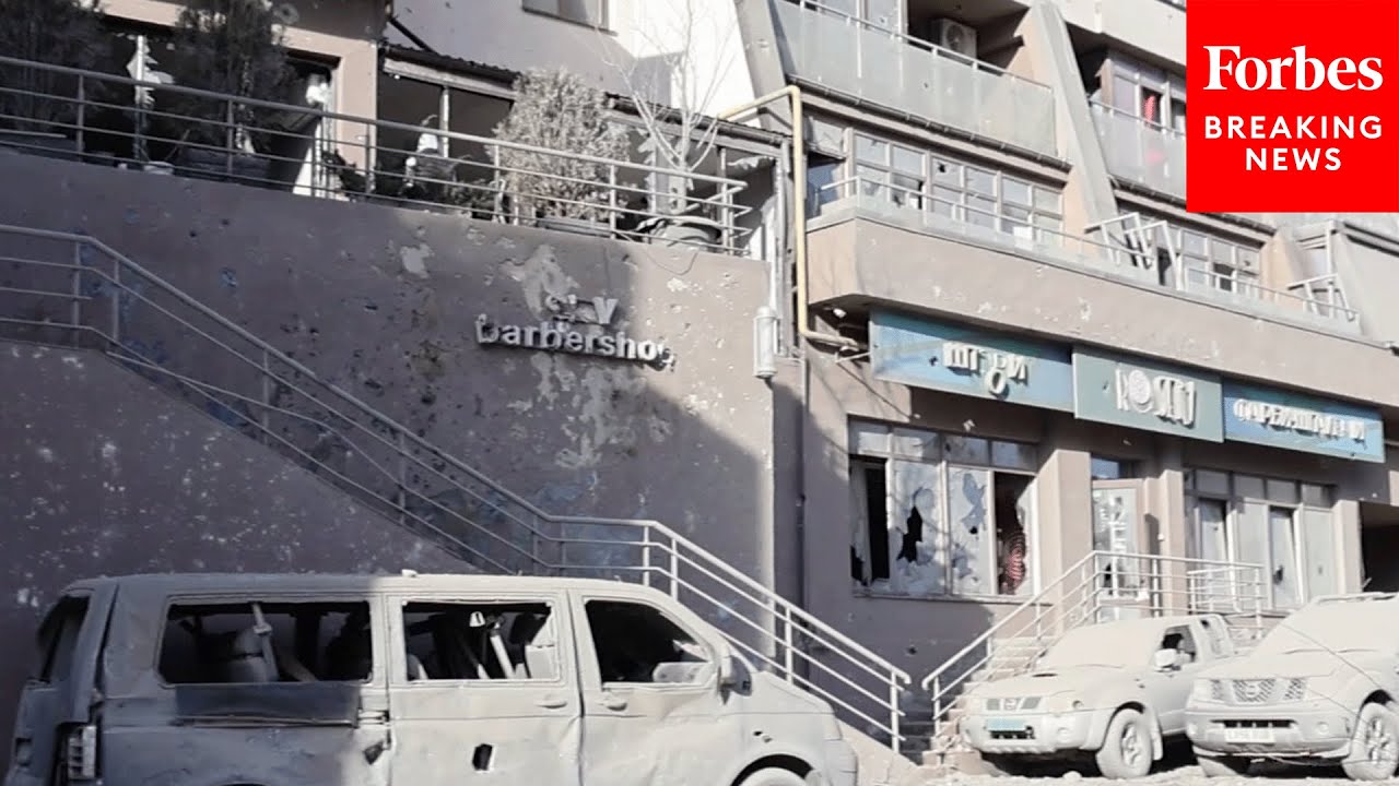 Russian Drone And Missile Strikes Heavily Parts Of Kyiv, Ukraine