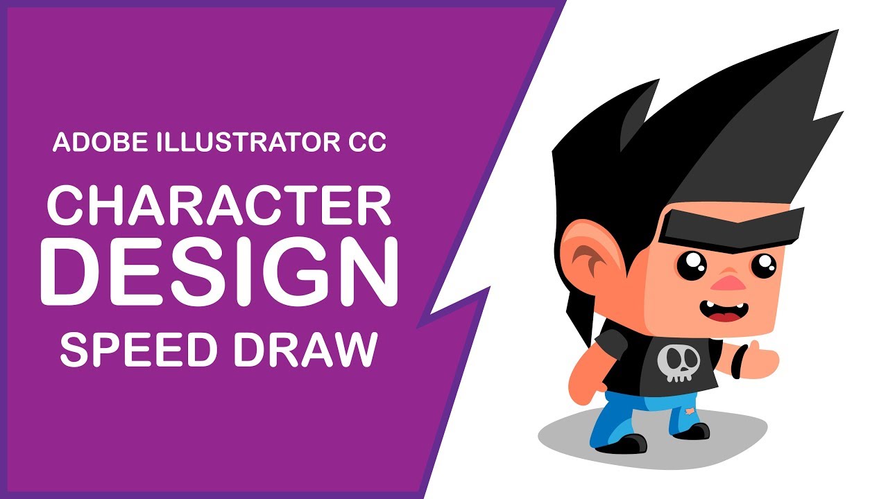 Cute little rockstar character design | speed draw | adobe illustrator cc