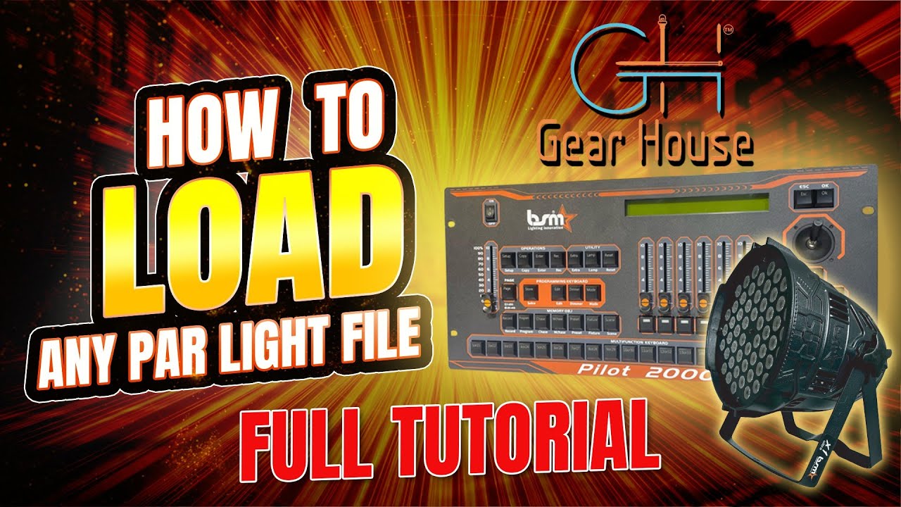 BSM Pilot 2000 dmx mai LED par light ki file kaise dale || How to install setup in pilot 2000 dmx