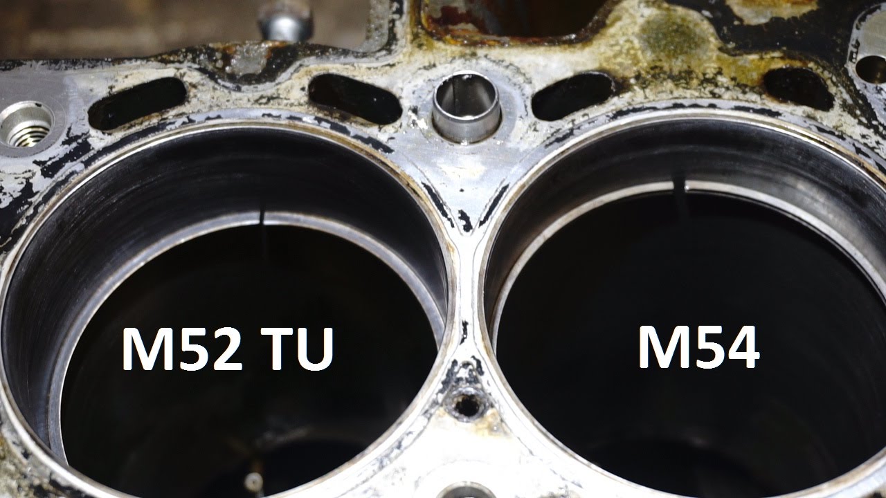 Сравнение маслосжигающих фиксирующих колец BMW e46 M54 с M52tu, другая конструкция, почему?