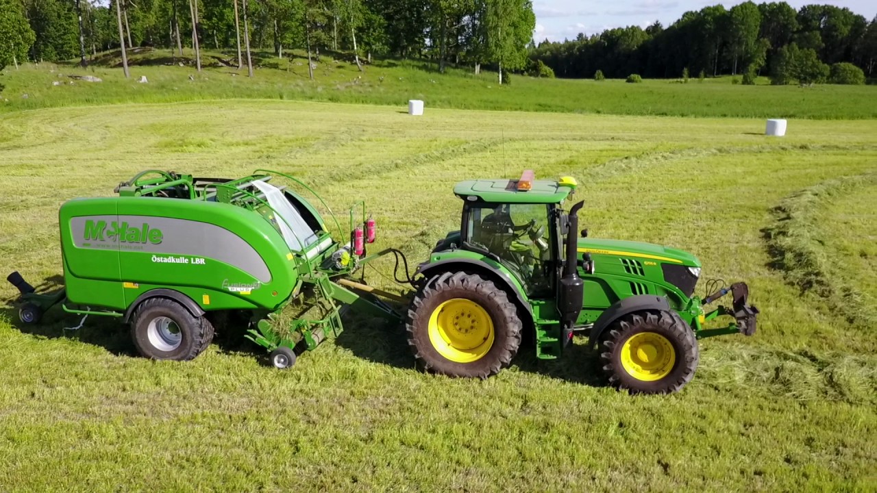 John Deere 6155r Baling with McHale Fusion 3 Plus