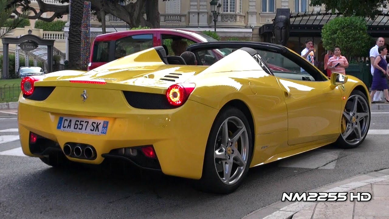 Noisy Ferrari 458 Spider in Monaco