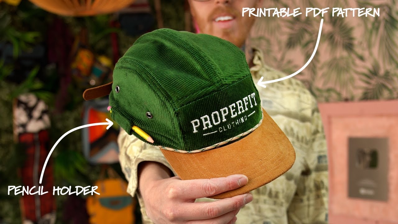 DIY 5 panel Camp Hat STEP BY STEP INSTRUCTIONS + Printable PDF Pattern (EASY TO FOLLOW PROJECT)