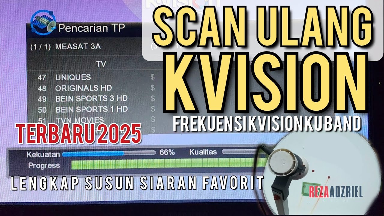 cara scan ulang siaran Kvision 2025 | frekuensi terbaru kvision ku