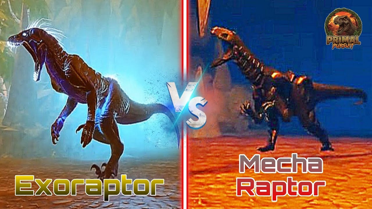 Exoraptor VS Mecha Raptor,Which one is Better? | #roblox #primalpursuit 