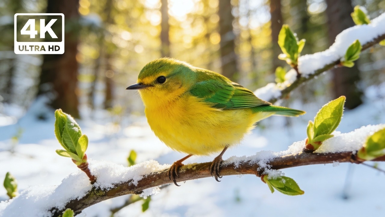 Golden Late Winter Bird Sounds❄️ Nature & Relaxation Music for Peaceful Moments