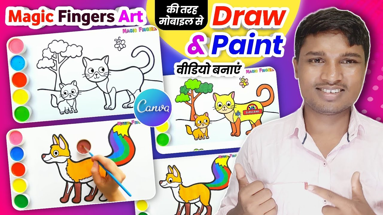 How to make drawing and painting video like magic fingers art || how to make drawing painting for...