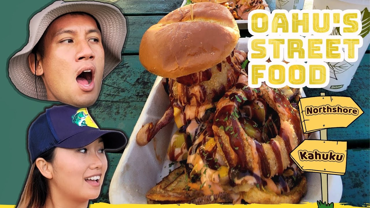 Eat Like a Local: Best HAWAII STREET FOOD in Oahu – Giant Hawaiian Burger, Garlic Shrimp, and Tips