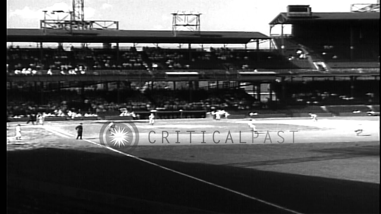 Griffith Baseball Stadium, in Washington DC,  seen empty, and with a baseball gam...HD Stock Footage