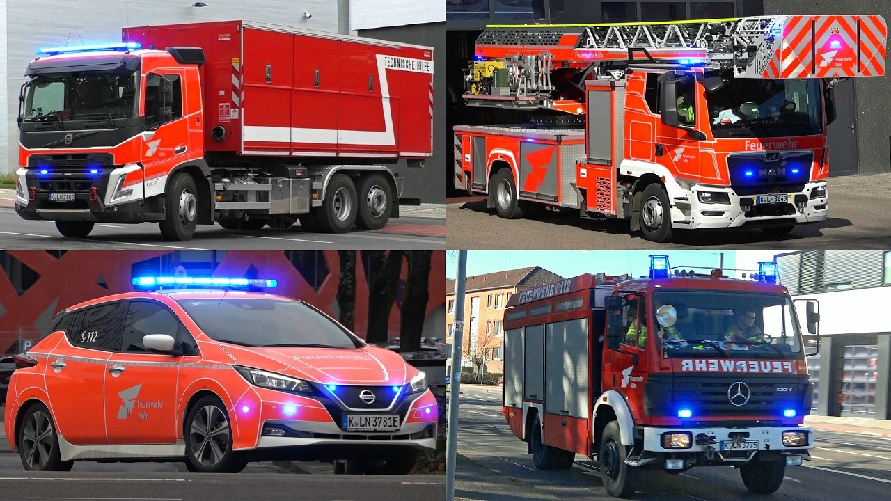 [NEUE DREHLEITER & ALTER RÜSTWAGEN!] XXL Wache 5 KÖLN - WLF & Feuer 3 | Einsatzfahrten