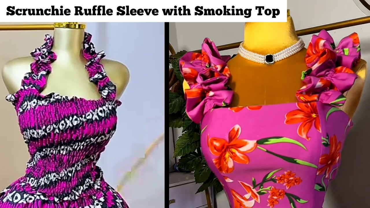 How to Cut and Sew a Shirred Top with Scrunchie Ruffle Sleeves | Smoking Top