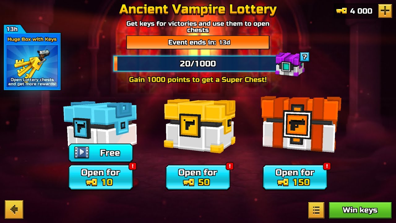 4000 keys ancient vampire lottery