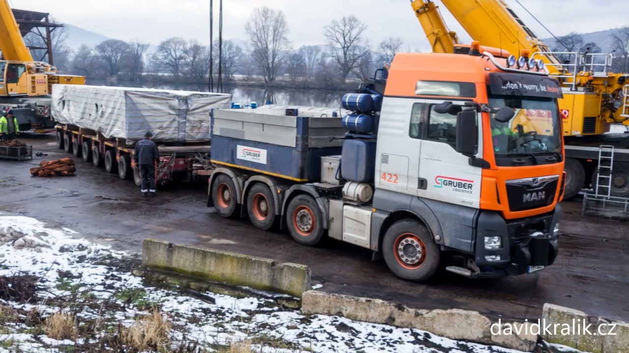 Heavy transport / Schwertransport / Nadměrný náklad - Nakládka lisu