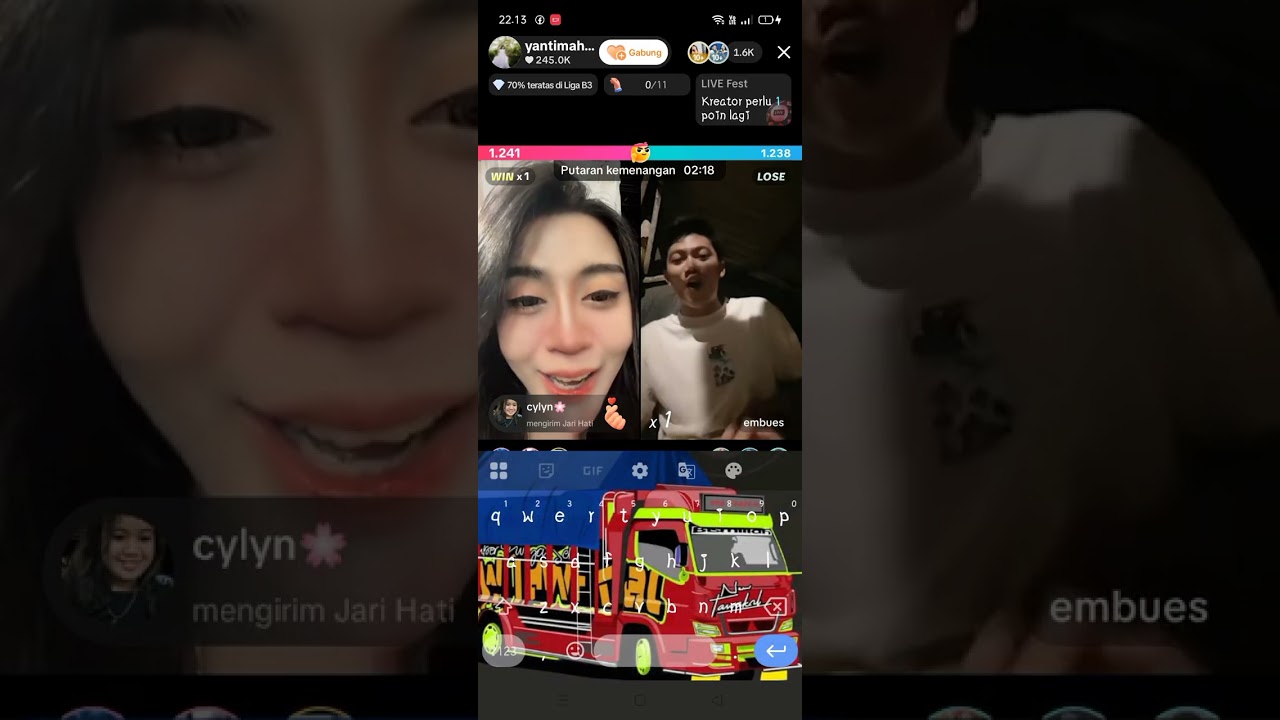 Live PK tiktok Mas Wafa Embues Dan Mbak Yanti Mahardika 