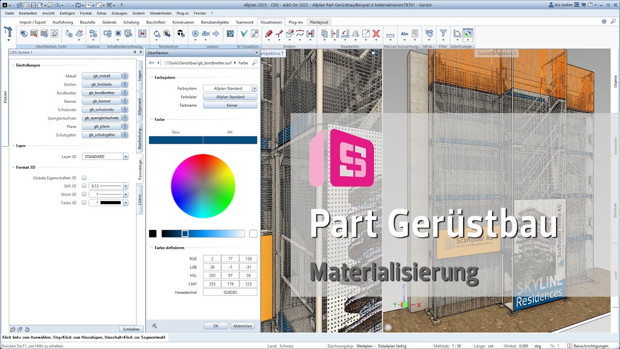 ALLPLAN Part Gerüstbau Materialisieren