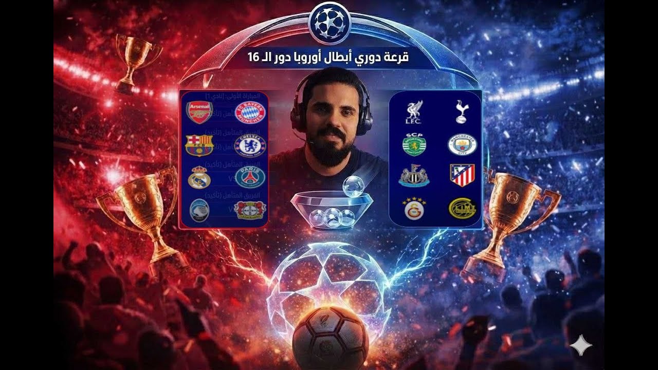 🔴 مباشر الآن | قرعة دور الـ16 من دوري أبطال أوروبا – من سيواجه من؟! 😱