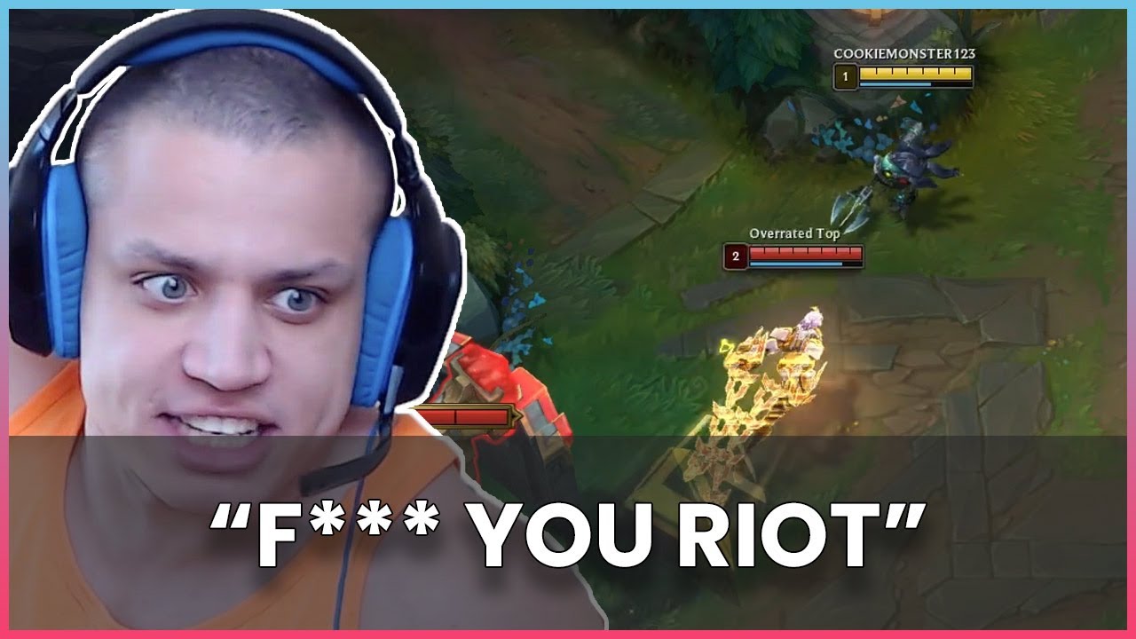 Tyler1 runs it down mid on stream