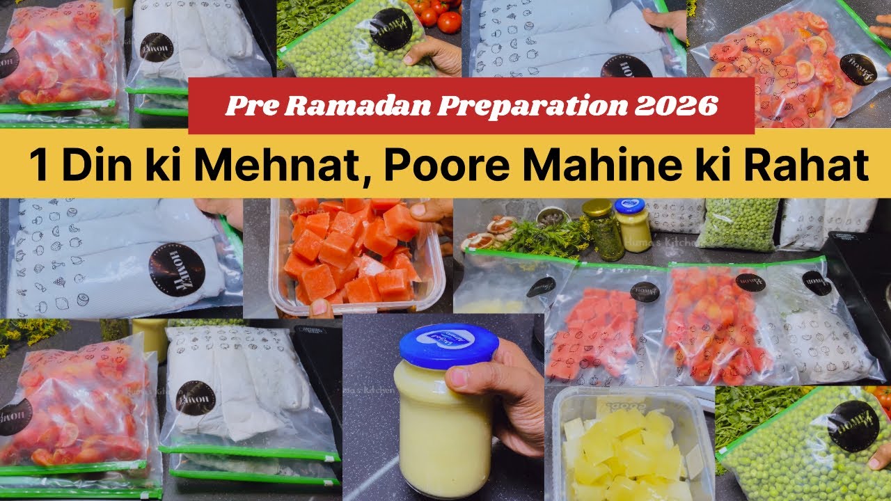 Pre Ramadan Prepration 2026-How To Store Garlic+Lemon+Green Chilli+Pea+tomato etc. For A Long Time