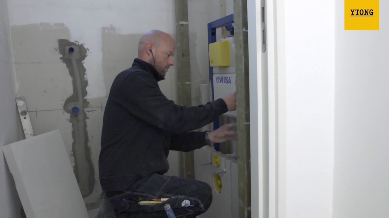 Achterwand toilet in Ytong blokken