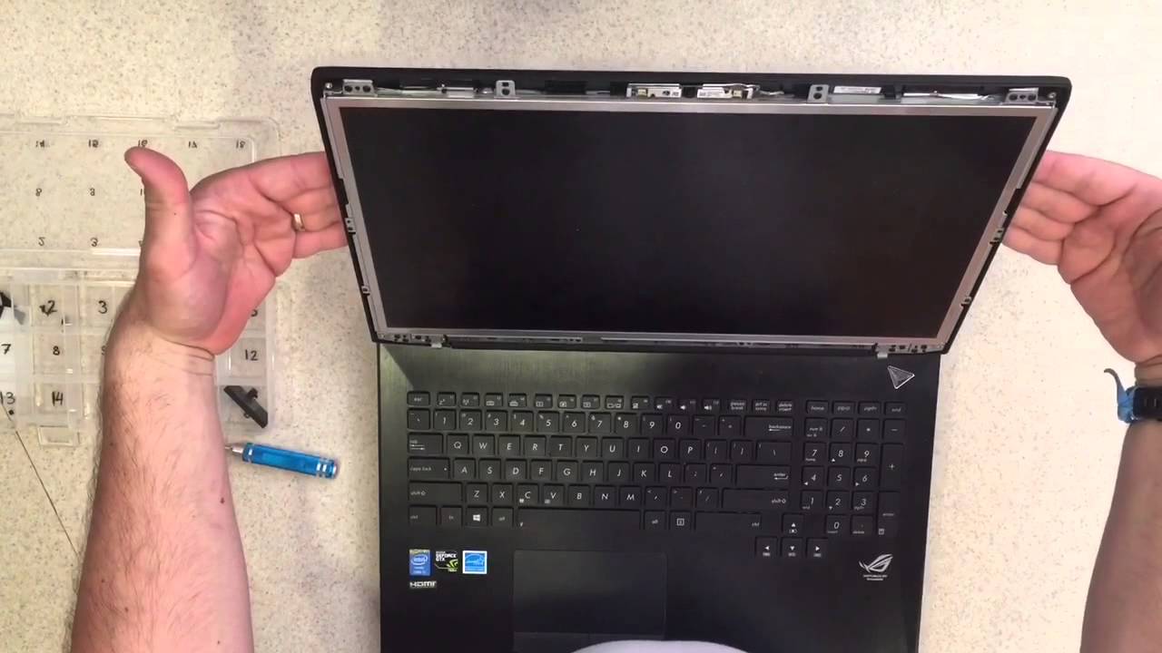 Laptop screen replacement / How to replace laptop screen ASUS G750JW-BBI7N05