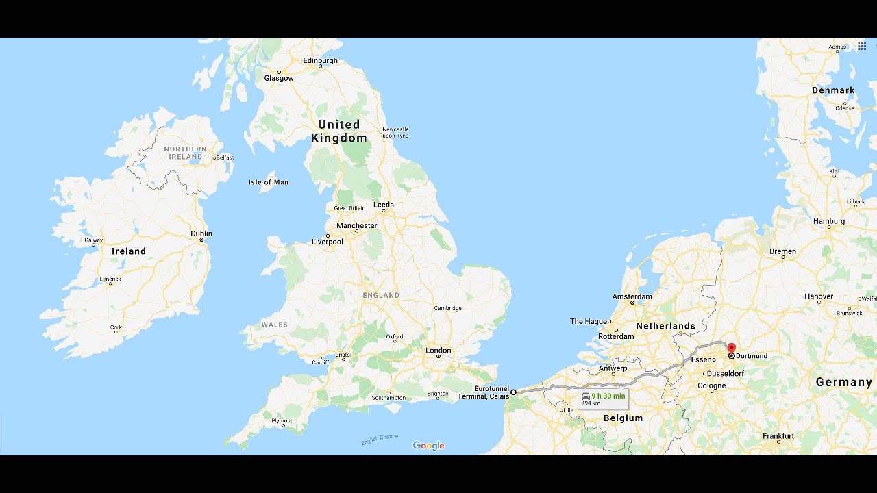 Calais to Dortmund real time road trip