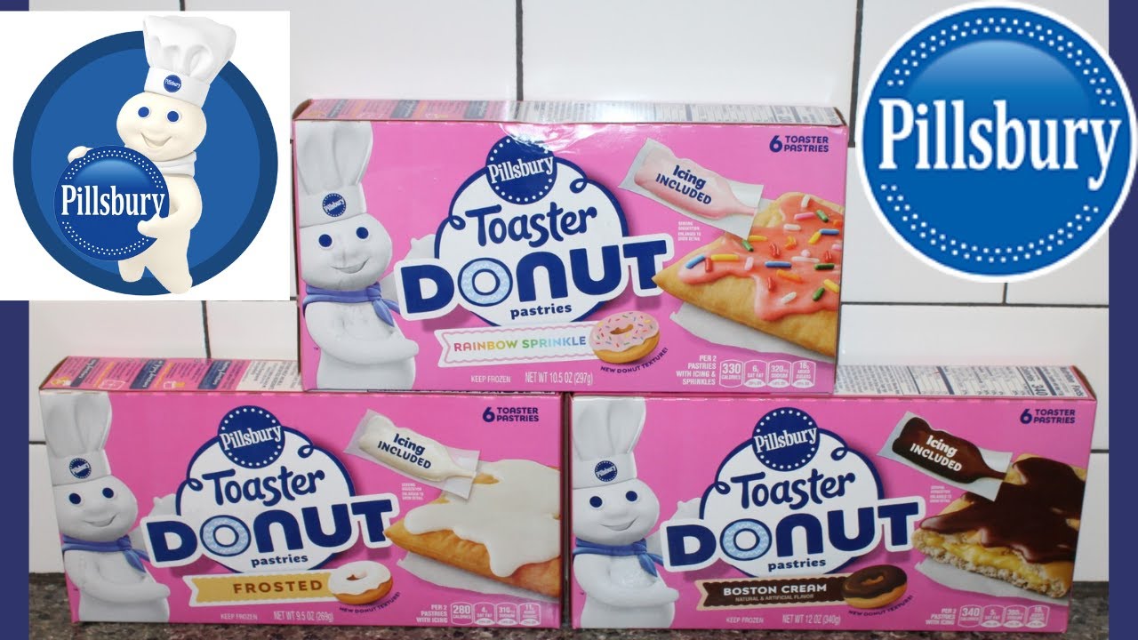 Pillsbury Toaster Donut Pastries: Rainbow Sprinkle, Frosted & Boston Cream Review