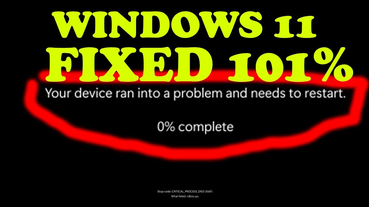 Your PC ran into a problem and needs to restart in Windows 11