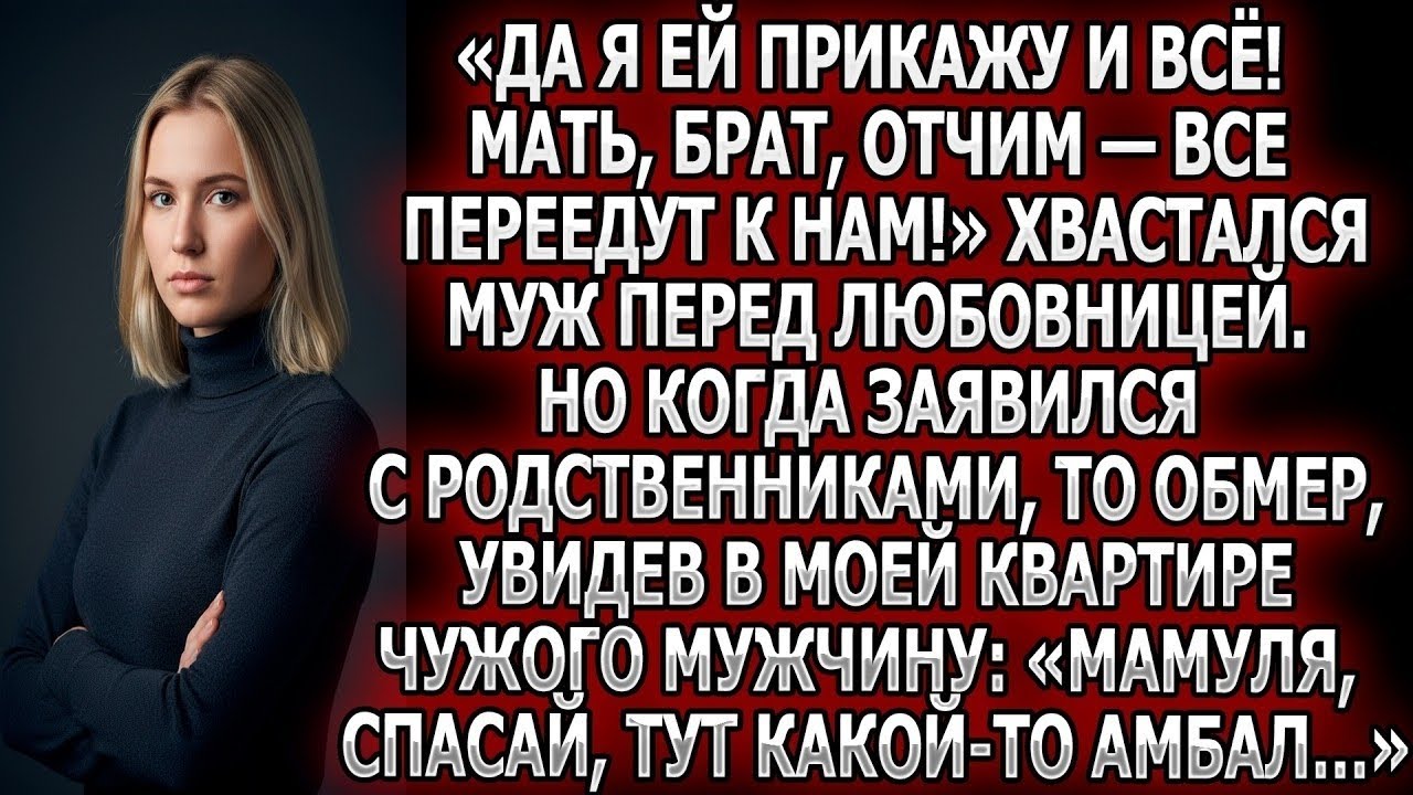 «Я ей прикажу, мать с братом переедут к нам!» хвастал муж любовнице. Но дома обмер: «Мамуля, спасай»