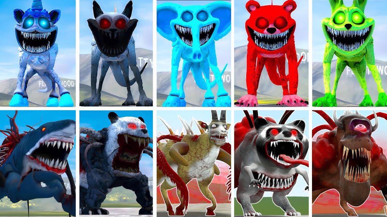 ALL SMILING CRITTERS POPPY PLAYTIME CHAPTER 3 VS ALL ZOOCHOSIS MUTANT ANIMALS Garry's Mod!