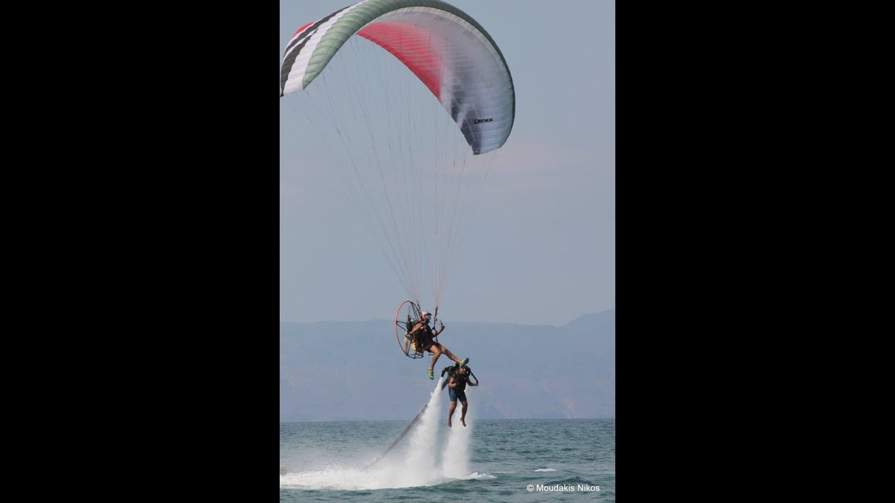 Jetlev flyer vs Paramotor chania Greece