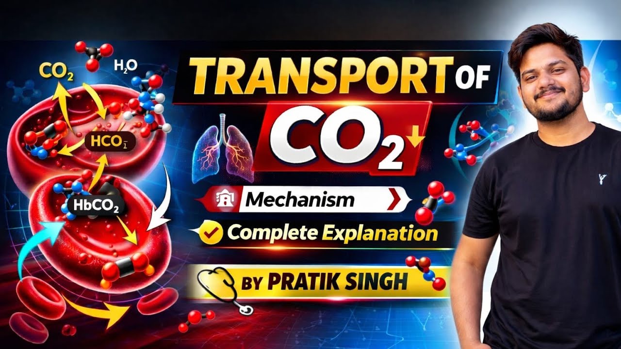 Transport of Carbon dioxide | Breathing and exchange of gases | 11th Class | NEET