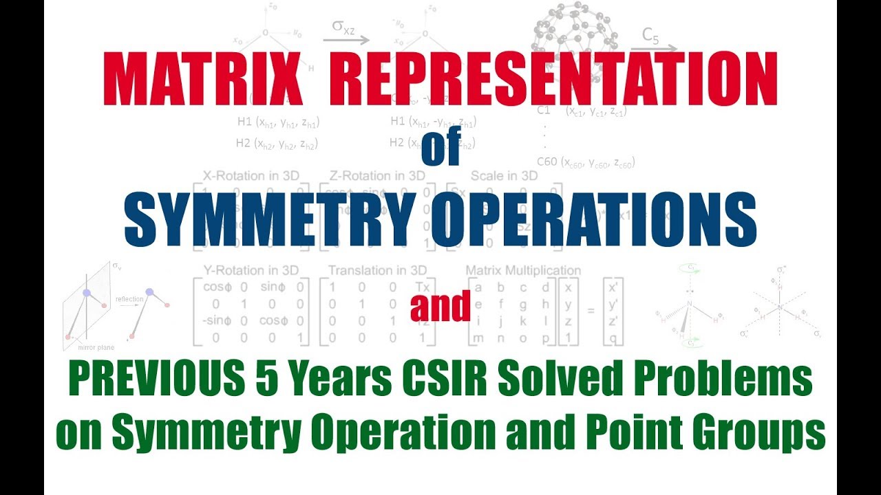 Matrix Representation of Symmetry Operations | Previous Years Problems Solved on Point Groups