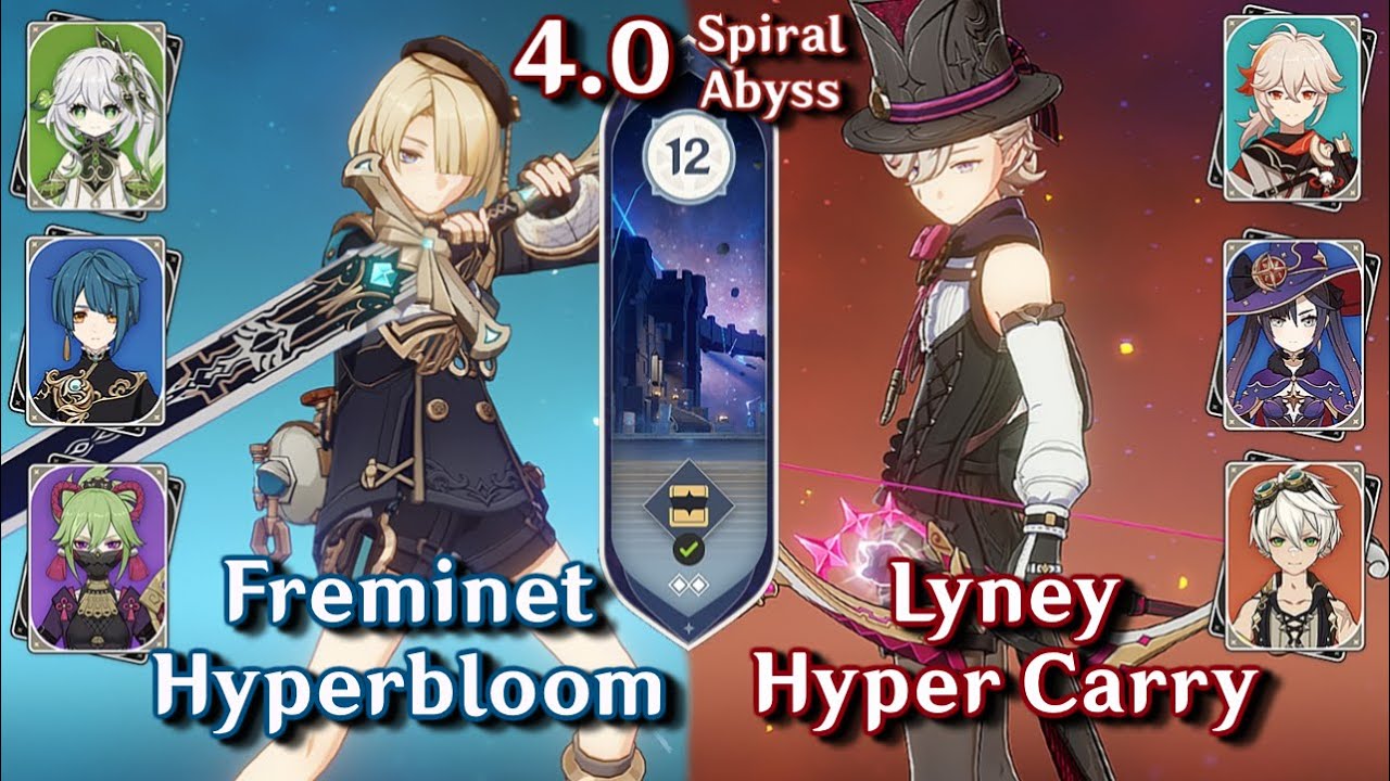 C0 Lyney Hyper & C1 Freminet Hyperbloom | Spiral Abyss 4.0 - Floor 12 - 9 Stars | Genshin Impact