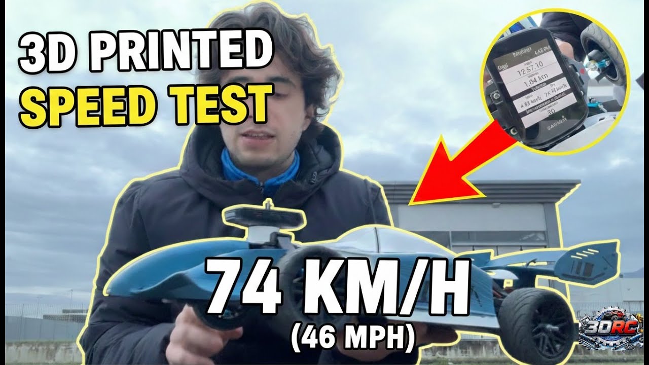 Can a 3D printed RC CAR reach 74km/h?! (Speed Test)🏎️🚀