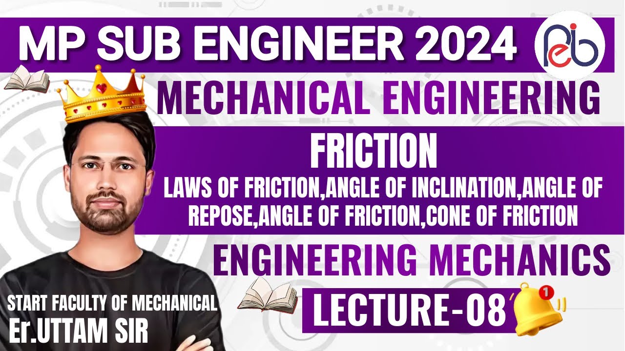 MP SUB ENGINEER 2024 | Mechanical | Engineering Mechanics-08/UTTAM BATCH 🔥Sub Engineer Vacancy 2024🔥