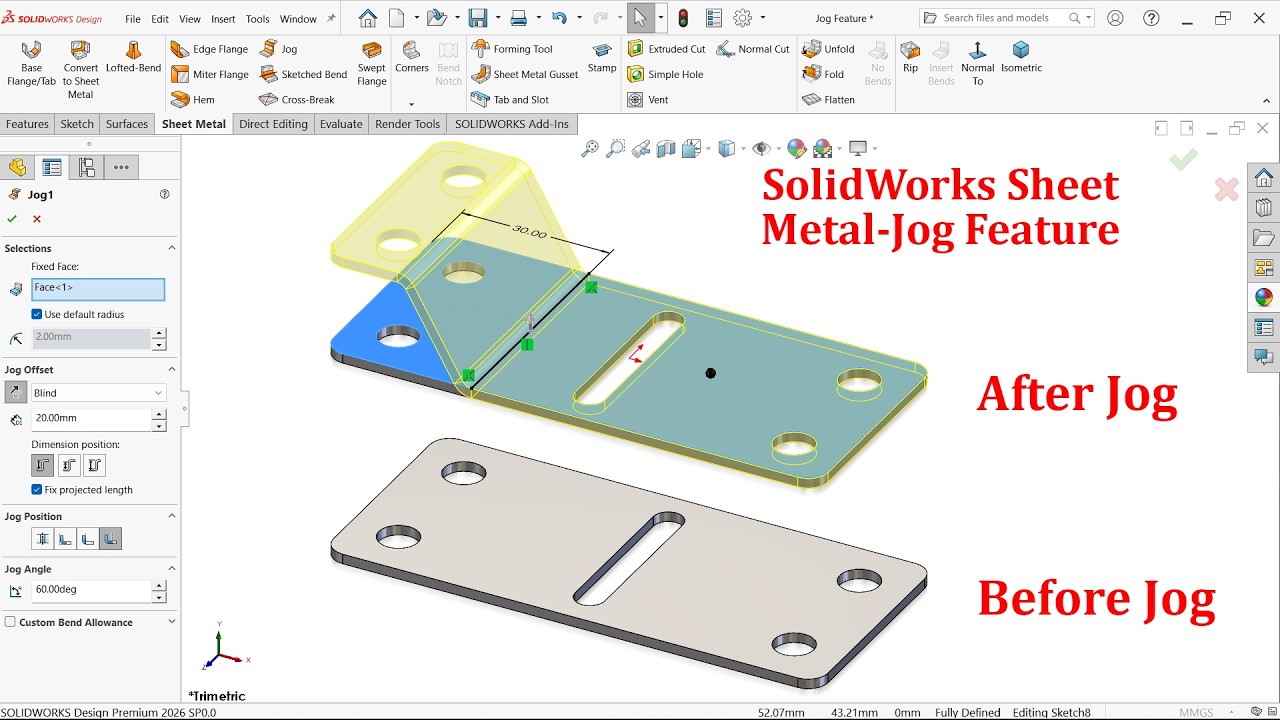 Функция перемещения в SolidWorks для работы с листовым металлом
