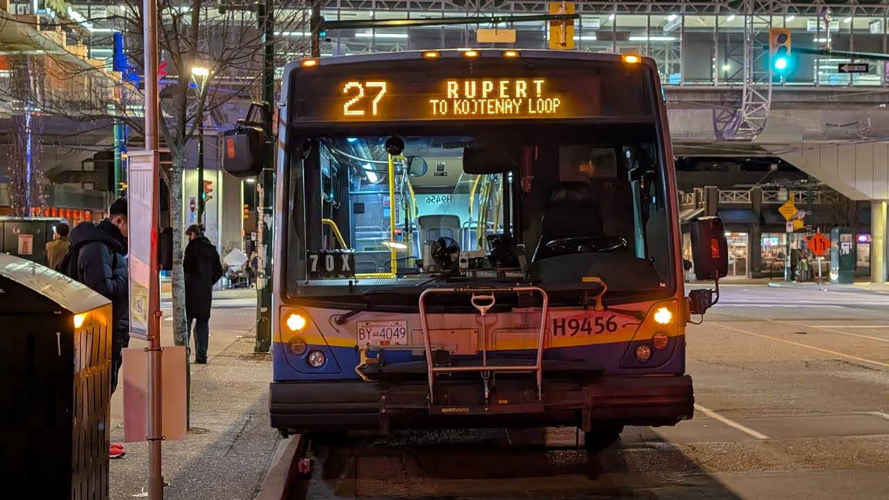 Translink CMBC 9456 on the 27 from Rupert Station to Kootenay Loop 