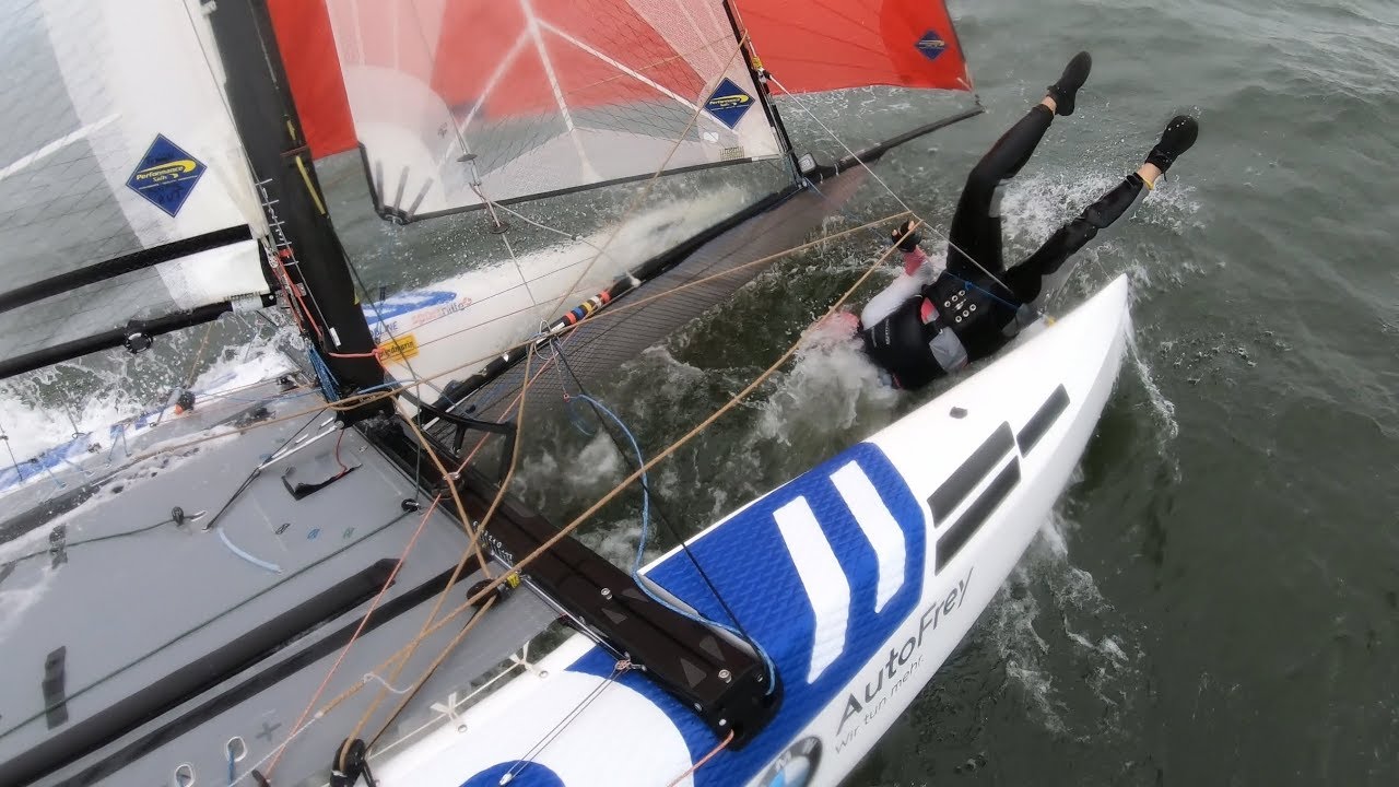 Foiling Nacra 17 Crash