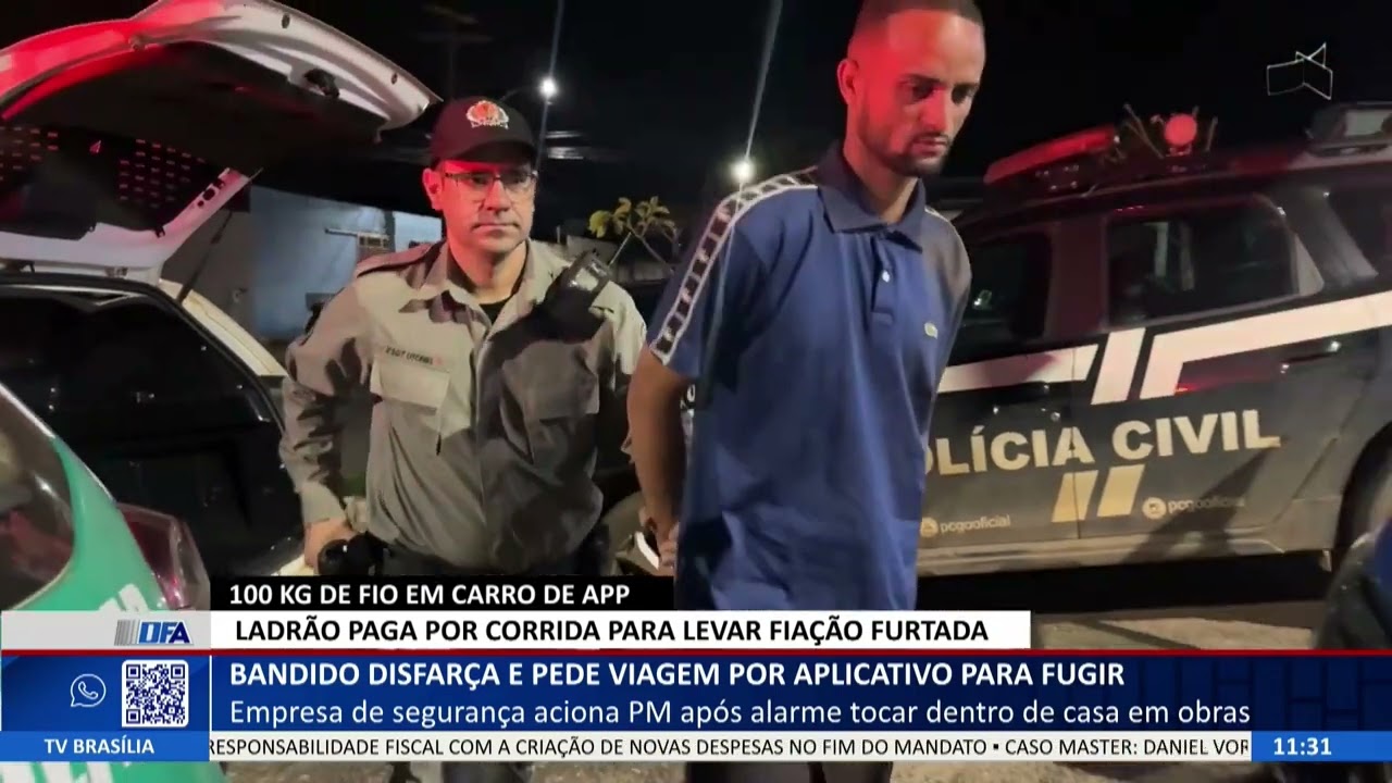 DF ALERTA - Bandido disfarça e pede viagem por aplicativo para fugir