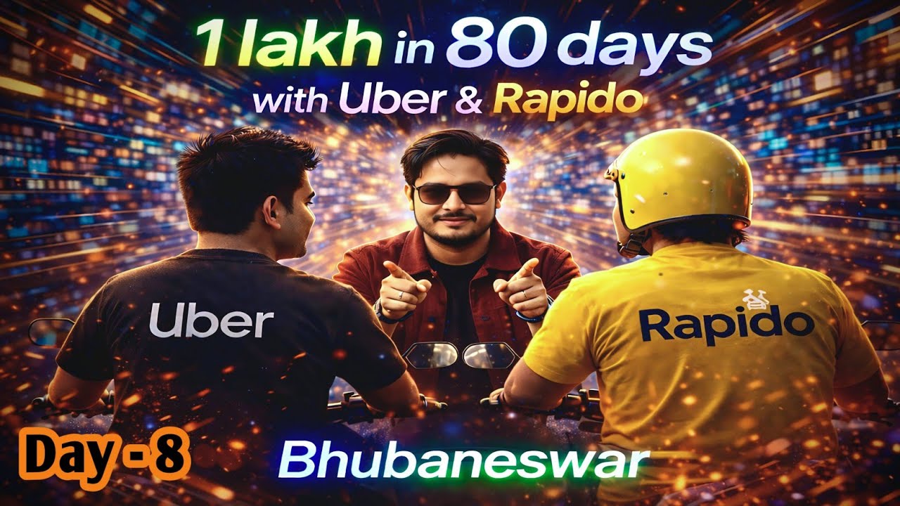 80 Day मैं 100000 Challenge, Day - 8 UBER Ride in Bhubaneswar #uber #rapido #delivery #gigwork 