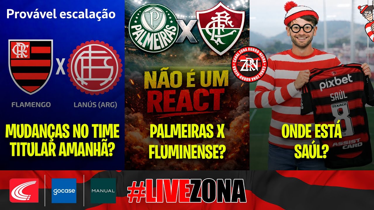 PROVÁVEL ESCALAÇÃO DE AMANHÃ | PAL X FLU: NÃO SERÁ UM REACT! | ONDE ESTÁ SAÚL? SE RECUPERANDO BEM