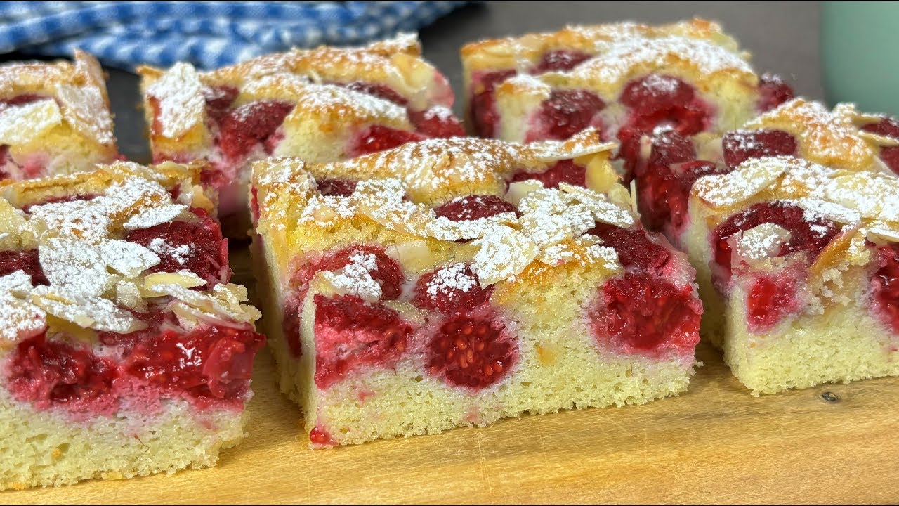 Easy Raspberry Almond Cake | Delicious & Moist!🌰
