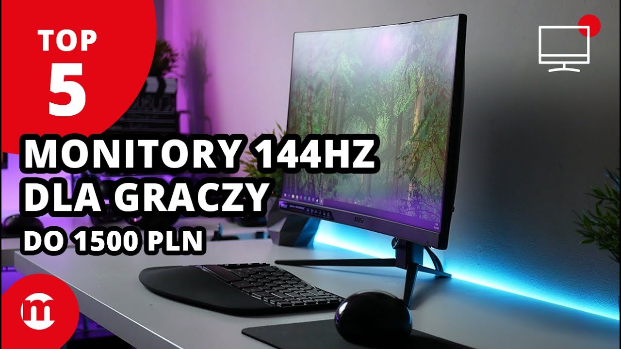 📺 TOP 5 monitor&oacute;w 144hz dla GRACZY do 1500zł | Ranking 2019