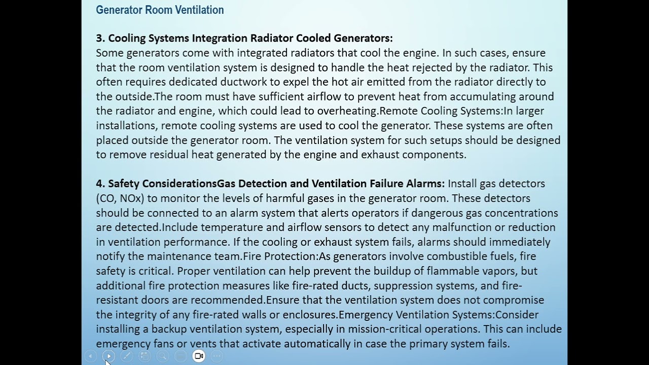 Generator Room Ventilation