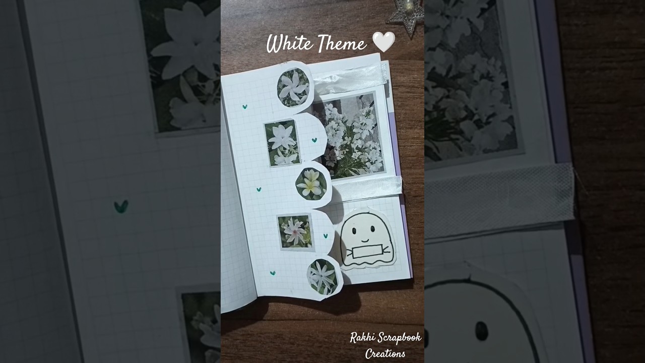 🤍Day 8  White Theme Scrapbook Journaling | Minimal Aesthetic DIY Ideas | 