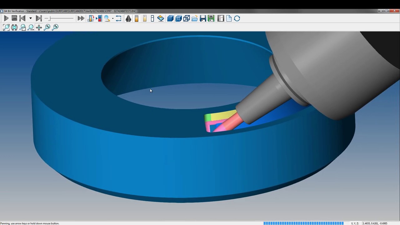 Surfcam simulation - new 5-axis program using Emuge circle segment tools
