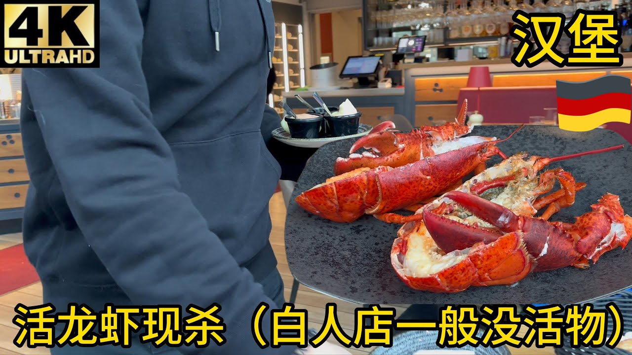 【测评】德国汉堡码头边新鲜活杀龙虾(Hummer Pedersen),清水煮好吃吗？