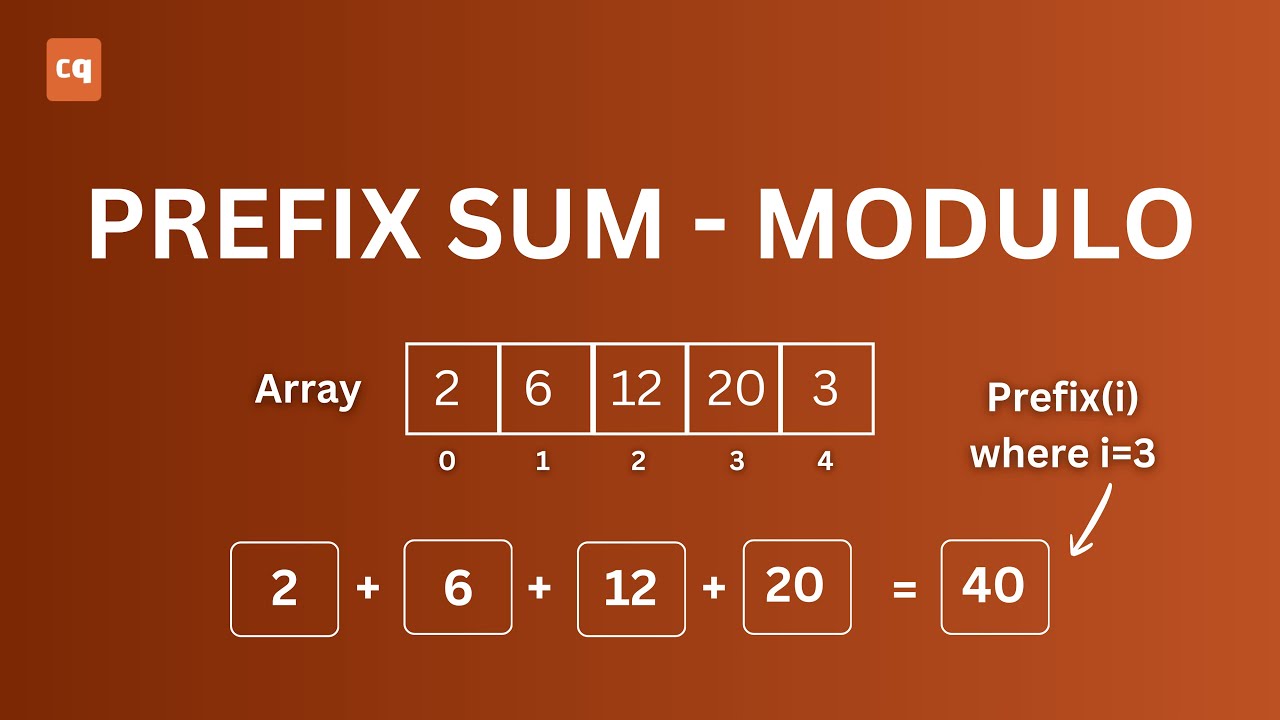 Modulo in Prefix Sum | Arrays, Suffix & Range Queries